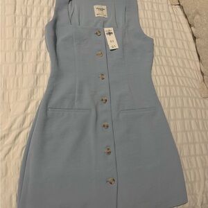 Abercrombie & Fitch Light Blue Button-Down Mini Dress